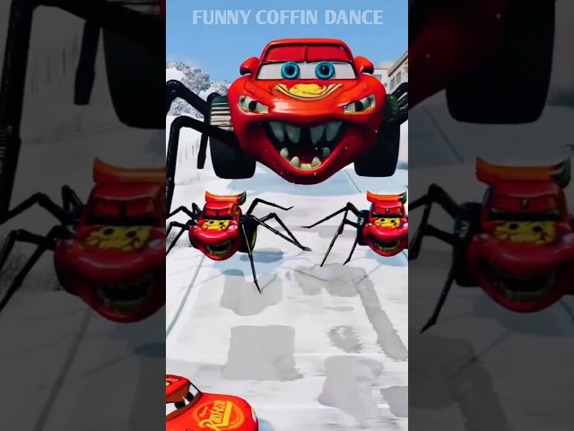 Epic Escape From The Lightning McQueen Spider Eater - Coffin Dance Song Cover #shorts