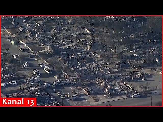 Aerial footage captures the devastating aftermath of the Los Angeles-area fires