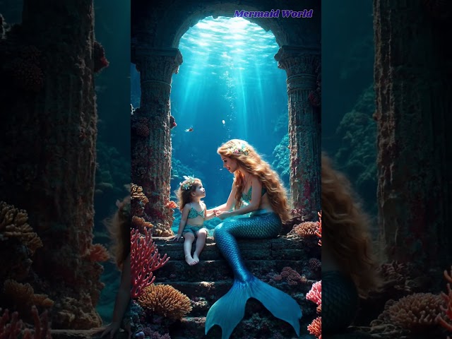 A mythical mermaid mother and her baby.