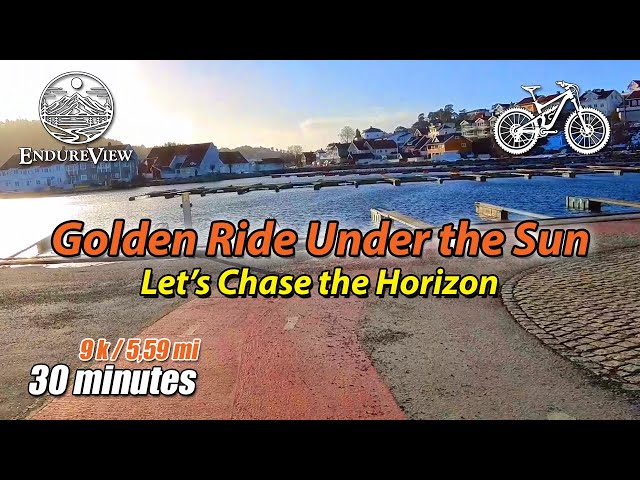 30 min Virtual Ride Under the Sun! Let’s Chase the Horizon 🚴🌞 Scenic Cycling Route