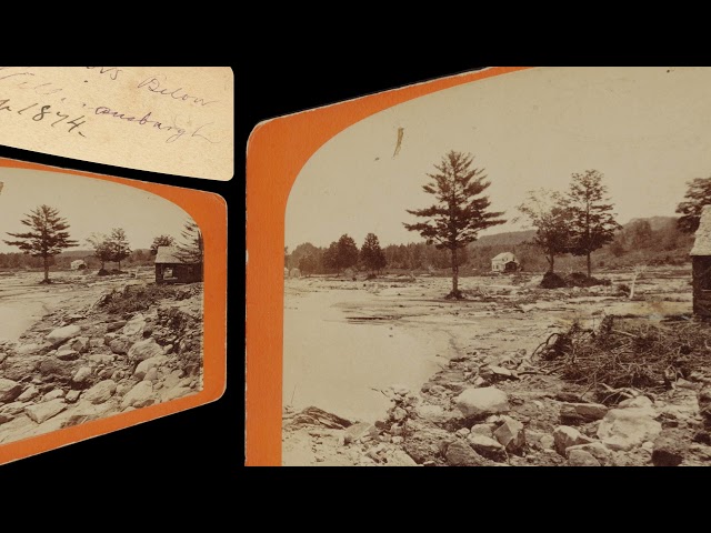 View south from gristmill, Williamsburg MA, Mill River Flood 1874 (VR 3D still-image)