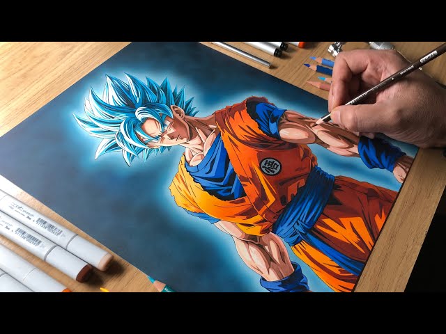 Drawing Goku Super Saiyan Blue | Artology