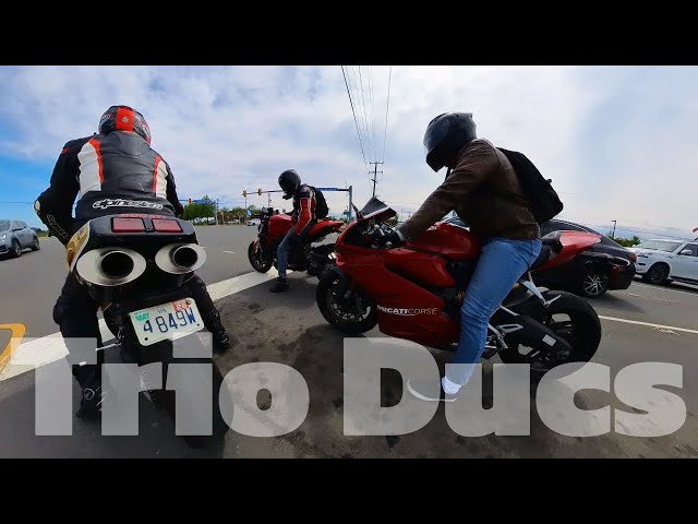 Tri Ducatis 420 Ride 360 view Part 1 | #DMVMOTOCLUB #motovlog #insta360