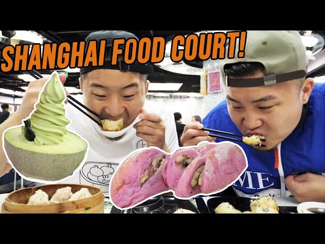 CHINESE STREET FOOD TOUR IN SHANGHAI CHINA! Can This Food Court Replace Street Food? | Fung Bros