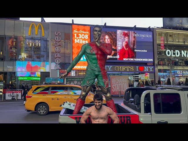 Cristiano Ronaldo 40 Birthday 🎂 In Times Square, New York