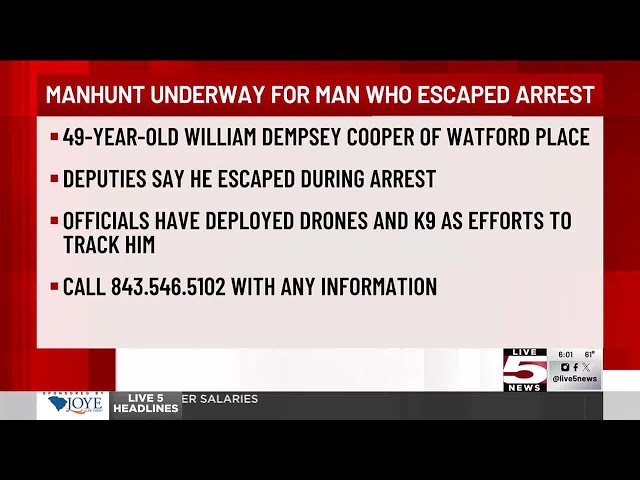 VIDEO: Manhunt underway for Georgetown County man who escaped arrest