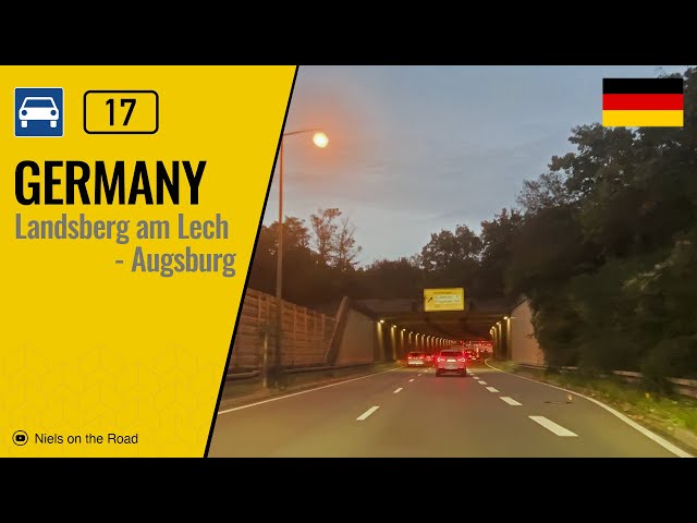 Driving in Germany: Bundesstraße B17 from Landsberg am Lech to Augsburg