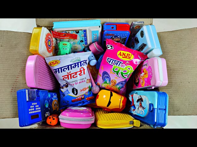 Stationery Collection 😍 pencil box - papa ki pari snacks & malamaal lottery snacks, Free gift inside