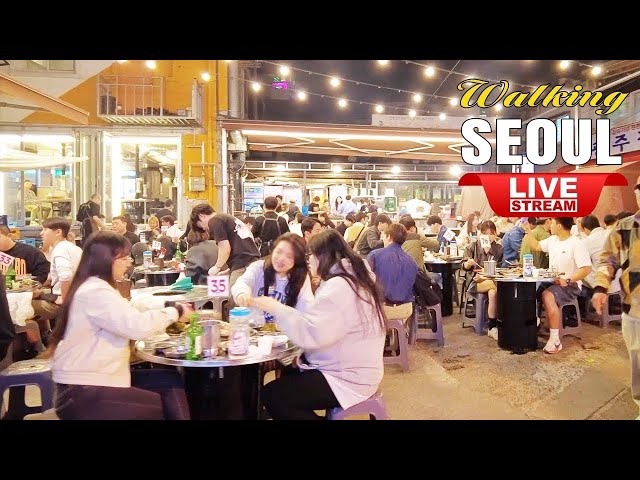 Live Korea Seoul 🇰🇷 Walk Tour Korea 🔴 Seoul Jongno Night Street | Korean Food Street Walking Tour