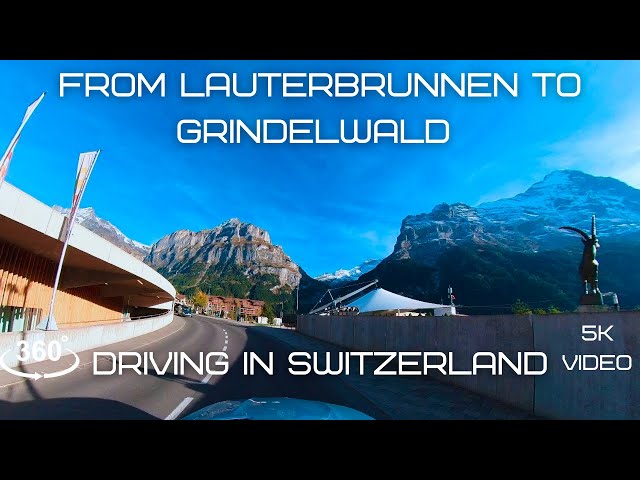 🇨🇭Lauterbrunnen to Grindelwald Switzerland / DRIVING / 360°/VR 5K/4K VIDEO