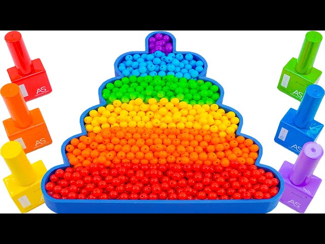 Satisfying Video | How To Make Rainbow Tower Bathtub With Mixing Beads Cutting ASMR | Magic Sand B