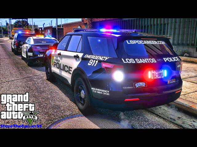 Playing GTA 5 As A POLICE OFFICER City Patrol| HPD|| GTA 5 Lspdfr Mod| 4K