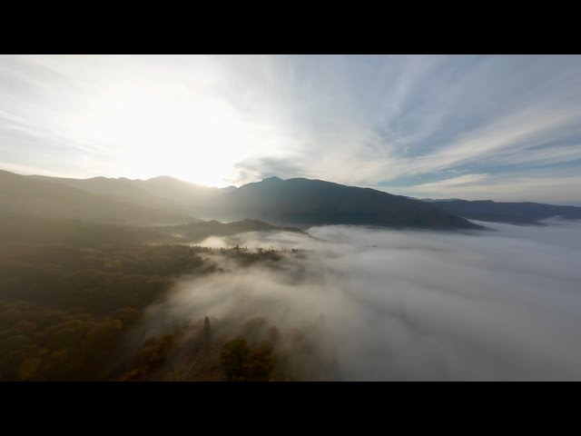 雲海と紅葉 360度 全天球 VRドローン