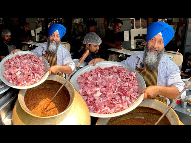 अमृतसर का फेमस देसी घी का बकरे का मीट NONVEG KING IN AMRITSAR | MUTTON MAKING @ BUBBY FISH & CHICKEN