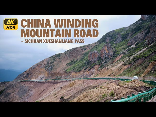 Winding Mountain Road Driving - Xueshan Pass - Scenic Drive 4K HDR - Sichuan