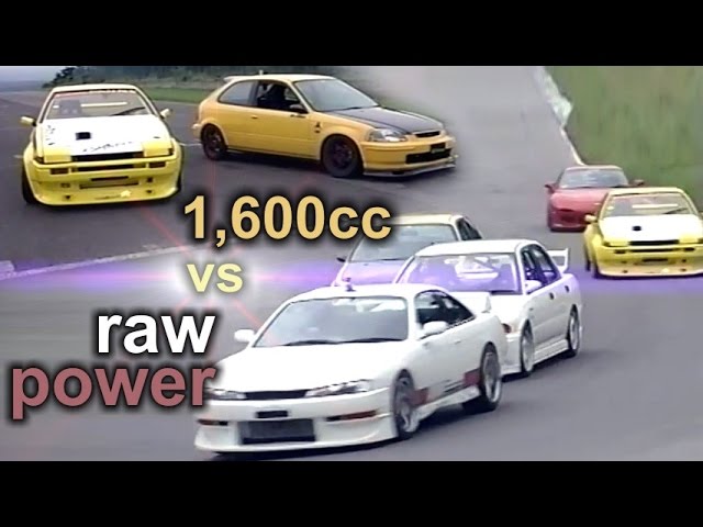 [ENG CC] Ultimate 1,600cc vs. raw power - Spoon EK9 + N2 AE86 vs. RX7, S14, EVO III Ebisu HV29