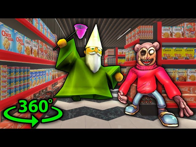 GREEN WIZARD GNOME Chases TWIDDLEFINGER - Supermarket 360° Video | VR/4K Experience