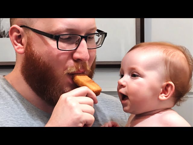 Baby And Dad Funny Moments - Try Not To Laugh || Cool Peachy🍑