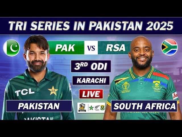 PAKISTAN vs SOUTH AFRICA 3rd ODI MATCH LIVE COMMENTARY | PAK vs SA TRI SERIES MATCH LIVE