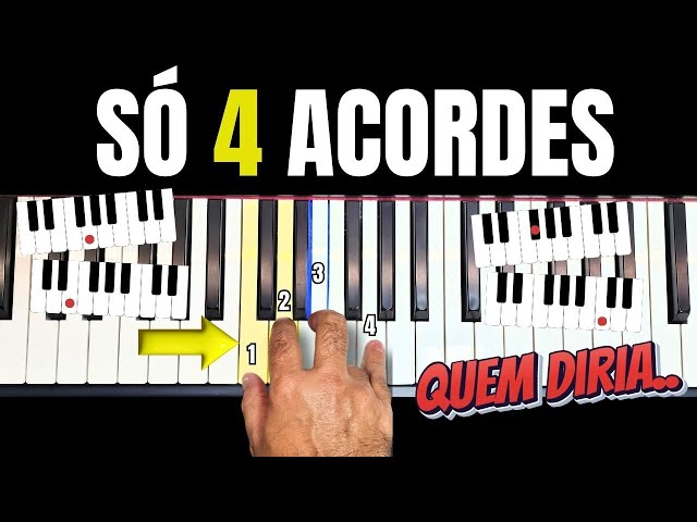 Esses 4 acordes simples TOCAM TUDO em tom maior e tom menor no teclado - Aula de Teclado