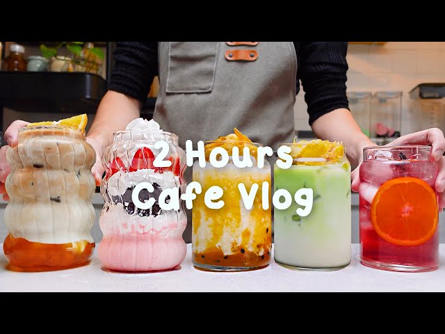 🧡지치고 힘들 땐 음료 ASMR로 힐링해요/주중의 여유로움/2시간 모음🍒2 Hours Vlog/Cafe Vlog/ASMR/Tasty Coffee