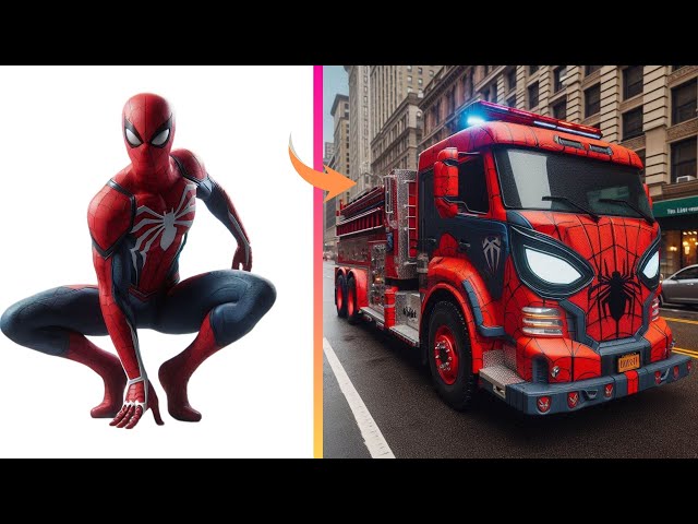 Superheroes but FIRE TRUCK 🚒 (Marvel & DC) #ai #marvel #dcr #superhero #spiderman #batman