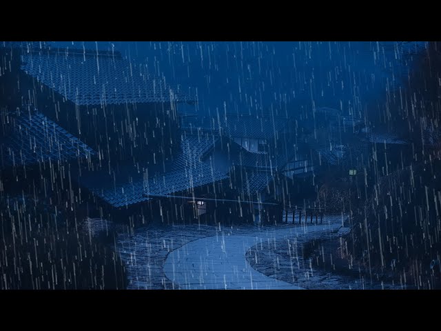 Sleep Instantly in 3 Minutes with Heavy Rain & Thunderstorm Sounds on Ancient House at Night