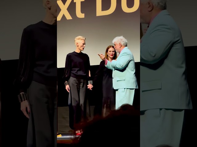 Pedro Almodovar Introducing the Cast of "The Room Next Door" at NYFF