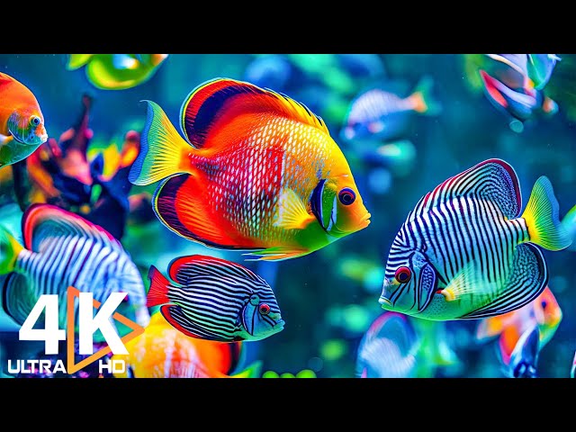 In The Aquarium You Can See Huge Sea Creatures 4K (ULTRA HD) - The Most Beautiful Fish In The World