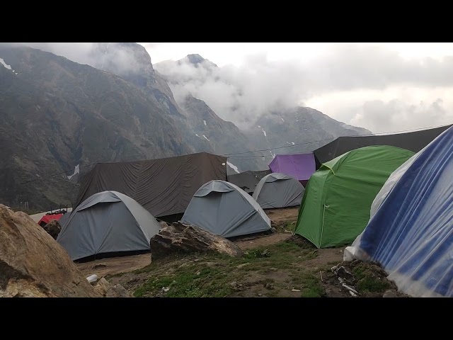 Kedarnath Camping side🏔️❄️⛺  Must Come #kedarnath #camping @souravjvlogs