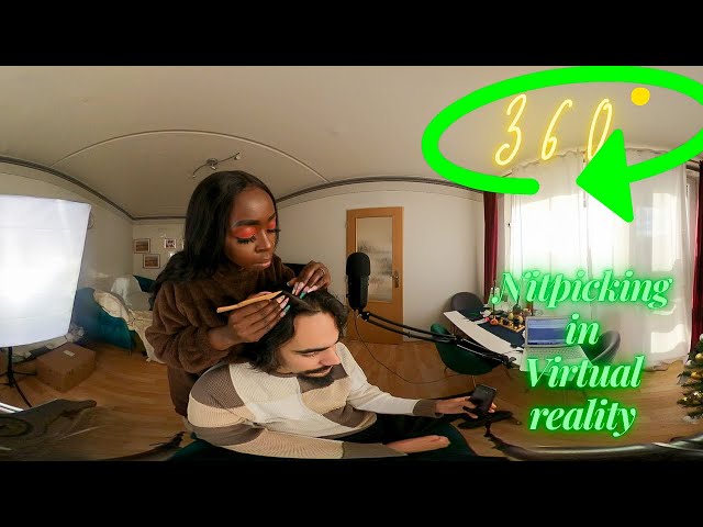 {ASMR} NITPICKING SCALP WHITEHEADS | 360 VIRTUAL REALITY | join us in our living room | soft spoken