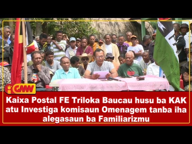 Kaixa Postal FE Triloka Baucau husu ba KAK atu Investiga komisaun Omenagem tanba iha alegasaun ...