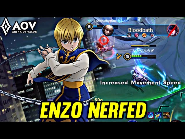 AOV : ENZO NERFED NEW PATCH - ARENA OF VALOR LIÊNQUÂNMOBILE ROV