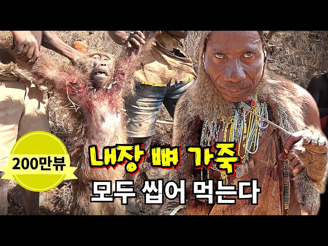 [Hadza EP3] Hadza Tribe survival secrets! They Eat Everything from the Intestines  to the Bones!