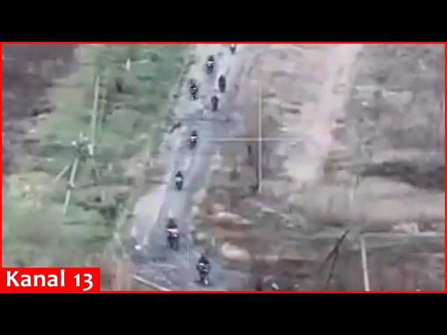 Ukrainian drone operators fully destroy advancing assault group of Russian motorcyclists in Donetsk