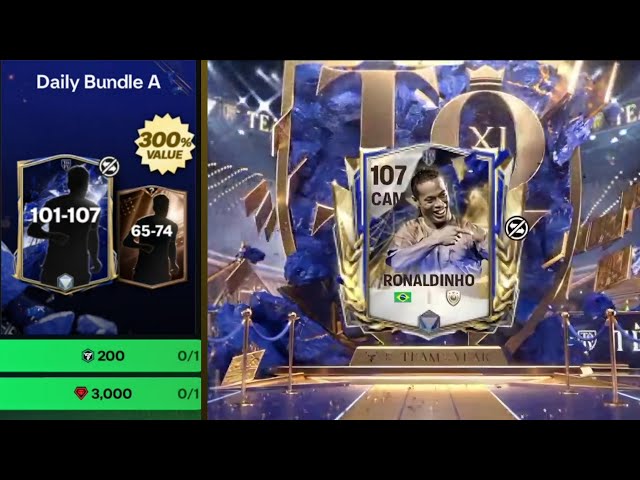 FC MOBILE 25 HOW TO GET FREE RONALDINHO 107 - SECRET TRICK TO GET 105-107 TOTY ICONS