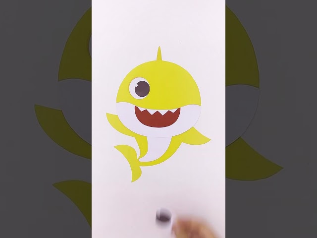 Let's Make Baby Shark Stacking Papers Up! #shorts