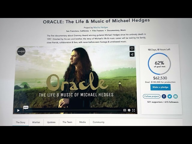 Oracle "A Film About Michael Hedges" by Brendan and Mischa Hedges