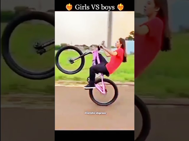 Girls vs boys# cycle stunt# viral trending # shorts video#