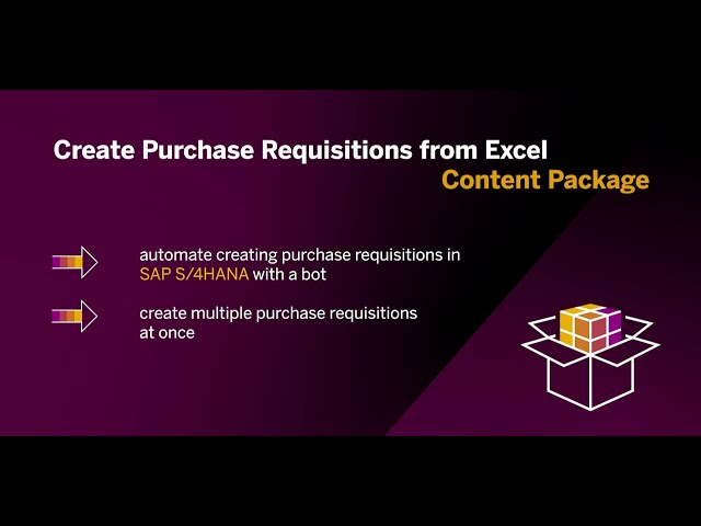 Create Purchase Requisitions from Excel in SAP S/4HANA with SAP Process Automation