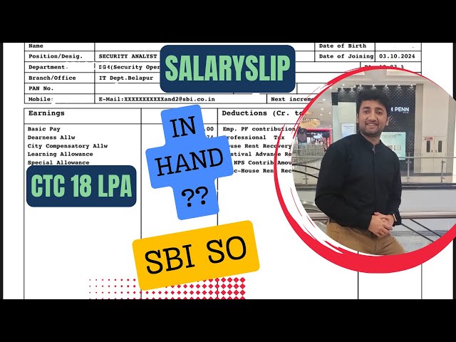 SBI SO IT Salary Slip January 2025 | Freshers’ Latest Salary Revealed! | CTC 18 LPA