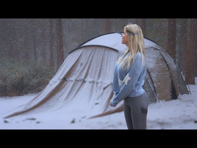 THE MOST CHAOTIC SOLO CAMP STORY YOU’LL EVER WATCH. First snowstorm solo camping in winter