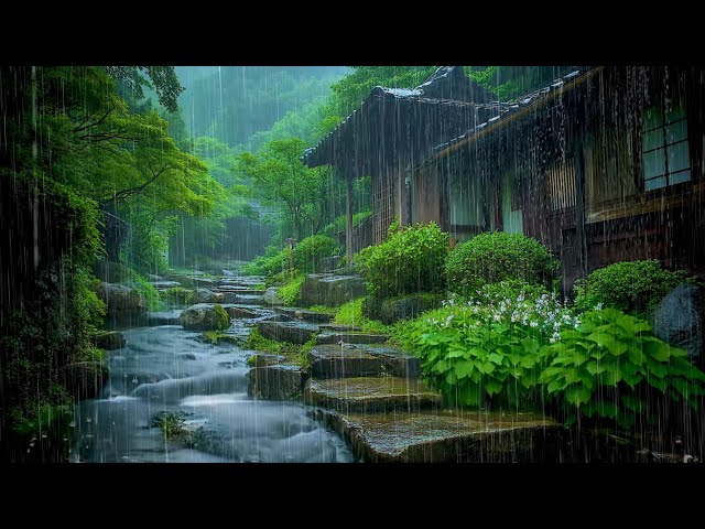 🍀Peaceful Rain & River Ambience in a Forested Japanese Village 🍀 The Perfect Soundscape for Sleep