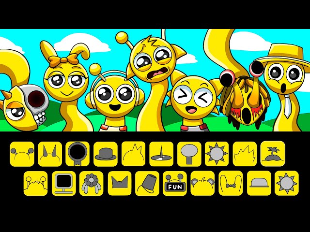 Mix ALL YELLOW(SIMON) Together Phase 1 VS Phase 2 VS Phase 3 in Incredibox Sprunki|Cartoon Animation