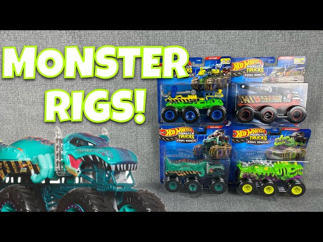 HOT WHEELS MONSTER TRUCKS BIG RIGS OPENING AND REVIEW!