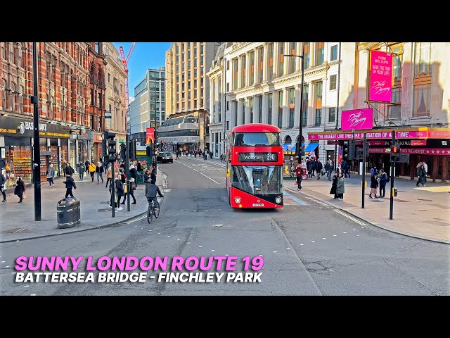 A scenic tour of London on Bus 19: Battersea Bridge to Finsbury Park Route with upper deck views 🚌