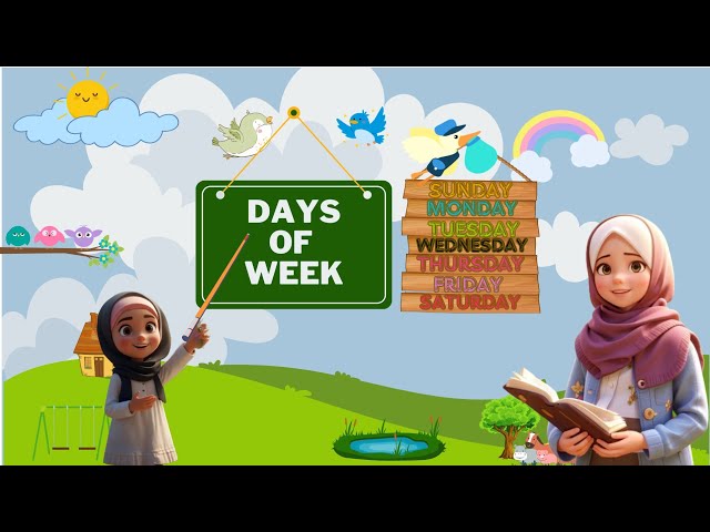 Days of the week song for kids/ days of week with spelling / SundayMonday with spelling/ 7days poem