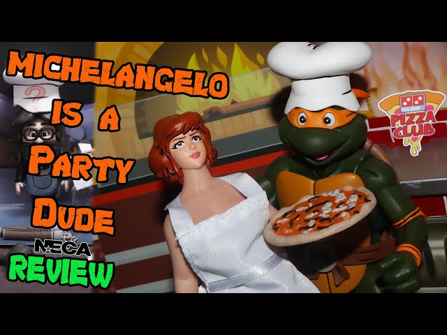 NECA Pizza Club Cartoon TMNT Mikey Action Figure Review | MICHELANGELO IS A PARTY DUDE