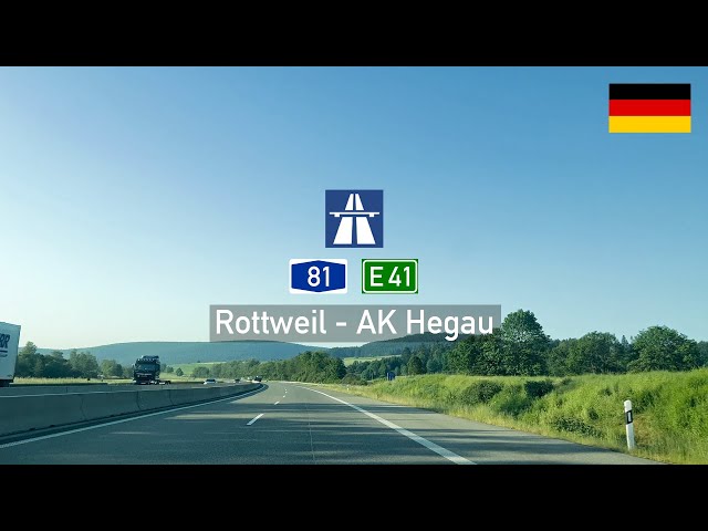 Driving in Germany: Autobahn A81 E41 from Rottweil to Kreuz Hegau