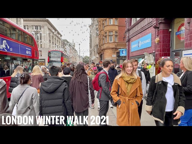 London Oxford Street | Central London Winter Walk October 2021 - London Walk - 4k HDR